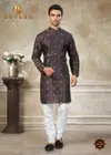 Outluk Vol 141 Silk Digital Printed Kurta And Pajama Mens Wear Manufacturers 141001 To 141008